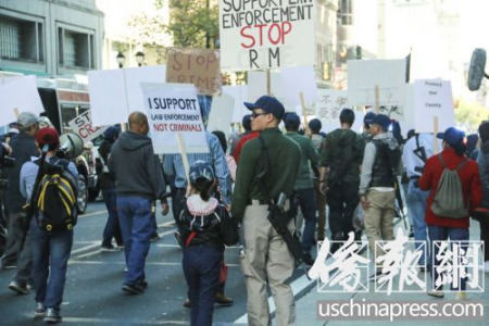 大費城華人槍友會15日游行現(xiàn)場。僑報記者賈玉璇攝