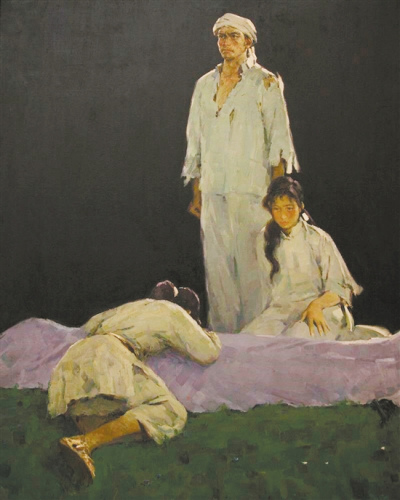 羅工柳作品《前仆后繼》，1959年，布面油畫，現(xiàn)藏于中國國家博物館。