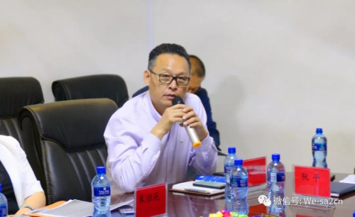 全非洲中國和平統(tǒng)一促進會李新鑄會長代表僑界發(fā)言。(圖片來源：南非僑網(wǎng)微信公眾號)