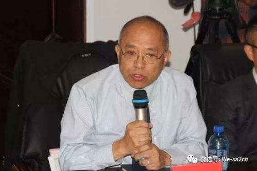 南非籍華人代表潘國鏡代表領保貢獻者發(fā)言。( 圖片來源：南非僑網(wǎng)微信公眾號)