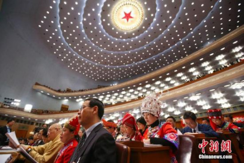 3月5日，十三屆全國人大一次會議在北京人民大會堂開幕。 <a target='_blank' >中新社</a>記者 劉震 攝
