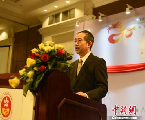 中國(guó)駐柬大使熊波在致辭?！↑S耀輝 攝