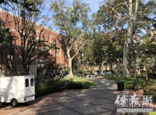 　南加大校園景。(圖片來源：美國僑報記者 王珂瑩 攝)