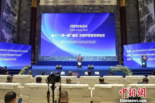 中國僑網(wǎng)2019妥樂論壇在盤州市妥樂村開幕。 賀俊怡 攝