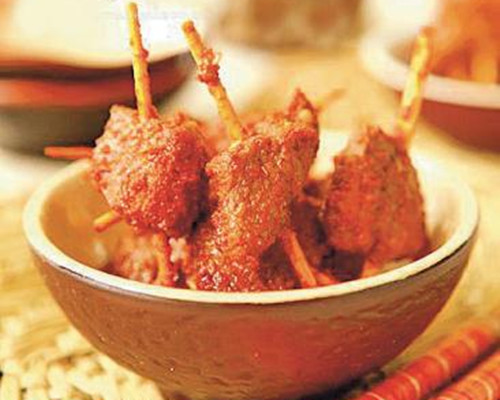 牙簽羊肉(資料圖:美國《僑報(bào)》)